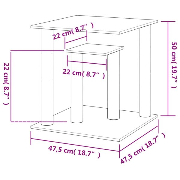 Pali Tiragraffi Per Gatti Con Piattaforme Crema 50 cm - Image 6