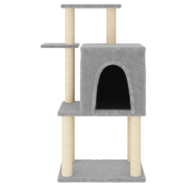 Albero Per Gatti Con Tiragraffi In Sisal Grigio Chiaro 97 cm - Image 3