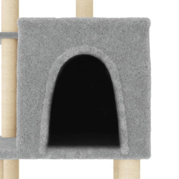 Albero Per Gatti Con Tiragraffi In Sisal Grigio Chiaro 97 cm - Image 5