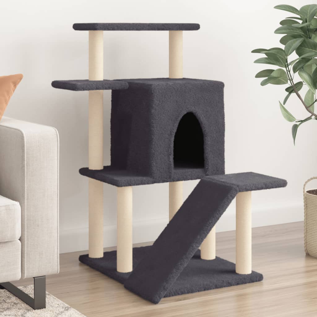 Albero Per Gatti Con Tiragraffi In Sisal Grigio Scuro 97 cm