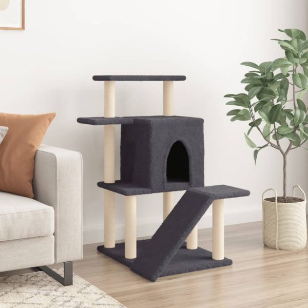 Albero Per Gatti Con Tiragraffi In Sisal Grigio Scuro 97 cm - Image 3