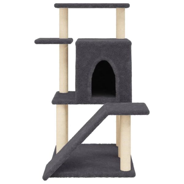 Albero Per Gatti Con Tiragraffi In Sisal Grigio Scuro 97 cm - Image 4