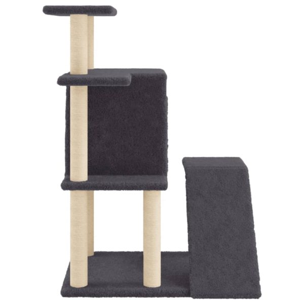 Albero Per Gatti Con Tiragraffi In Sisal Grigio Scuro 97 cm - Image 5