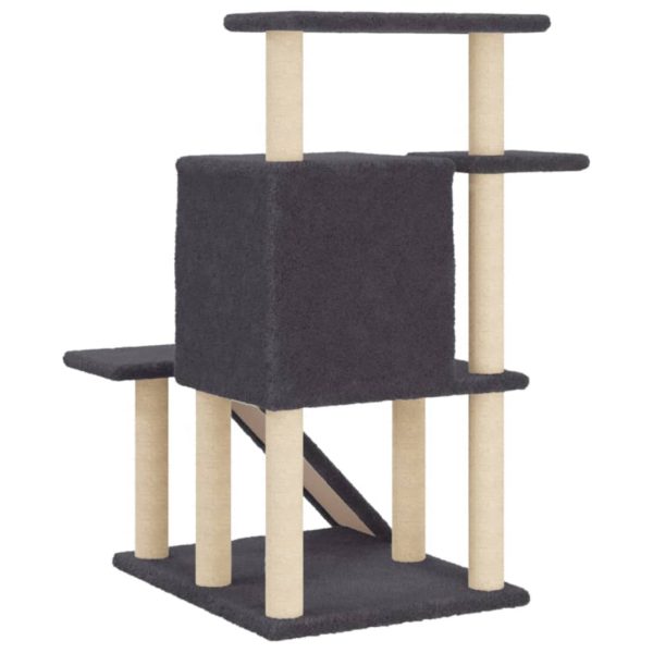 Albero Per Gatti Con Tiragraffi In Sisal Grigio Scuro 97 cm - Image 6