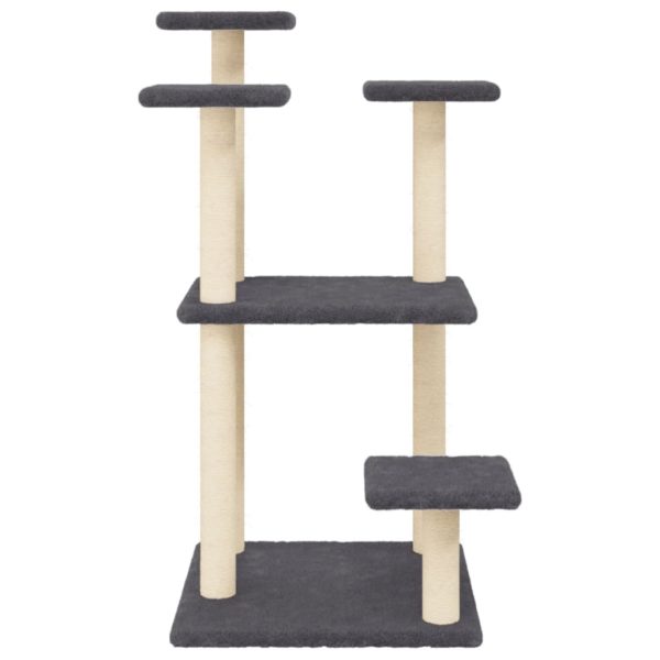 Pali Tiragraffi Per Gatti Con Piattaforme Grigio Scuro 98,5 cm - Image 4