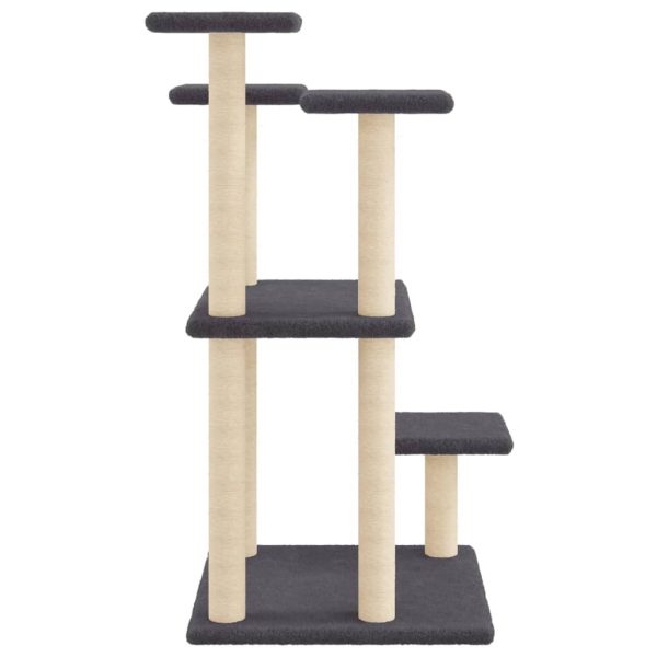 Pali Tiragraffi Per Gatti Con Piattaforme Grigio Scuro 98,5 cm - Image 5