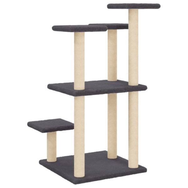 Pali Tiragraffi Per Gatti Con Piattaforme Grigio Scuro 98,5 cm - Image 6