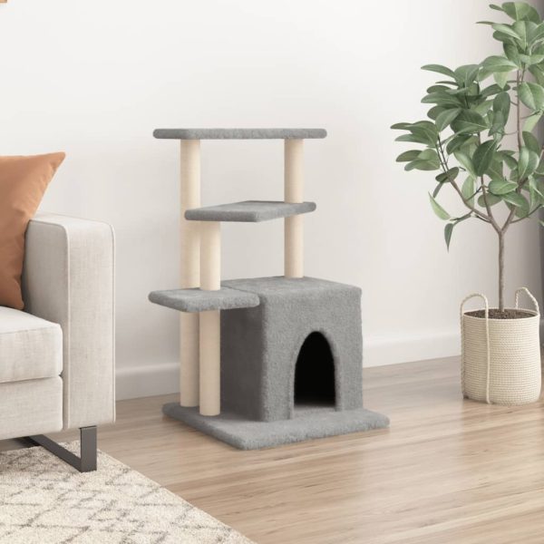 Albero Per Gatti Con Tiragraffi In Sisal Grigio Chiaro 83,5 cm - Image 3