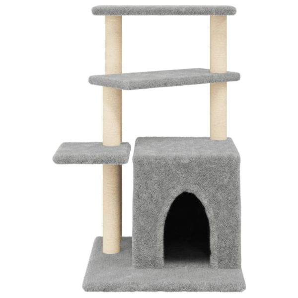 Albero Per Gatti Con Tiragraffi In Sisal Grigio Chiaro 83,5 cm - Image 4
