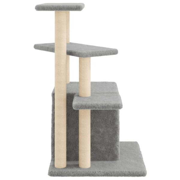 Albero Per Gatti Con Tiragraffi In Sisal Grigio Chiaro 83,5 cm - Image 5