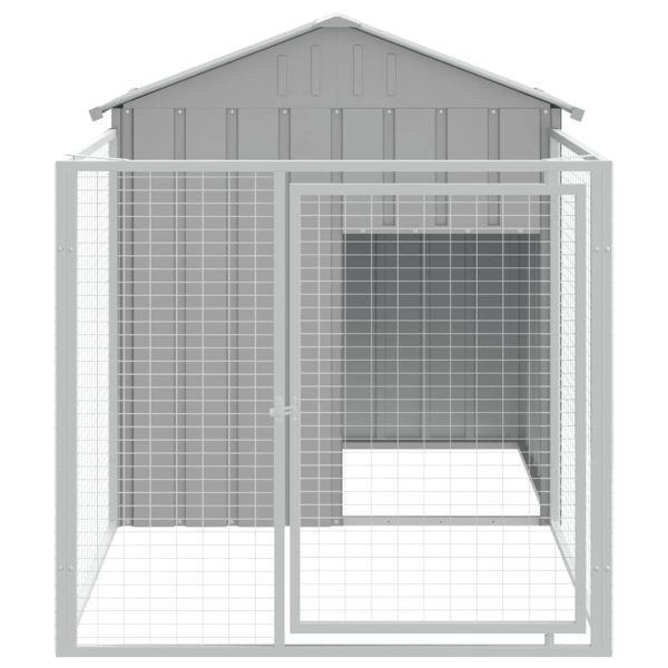 Casetta Cani Corsa Grigio Chiaro 117x201x123 Cm Acciaio Zincato - Image 3