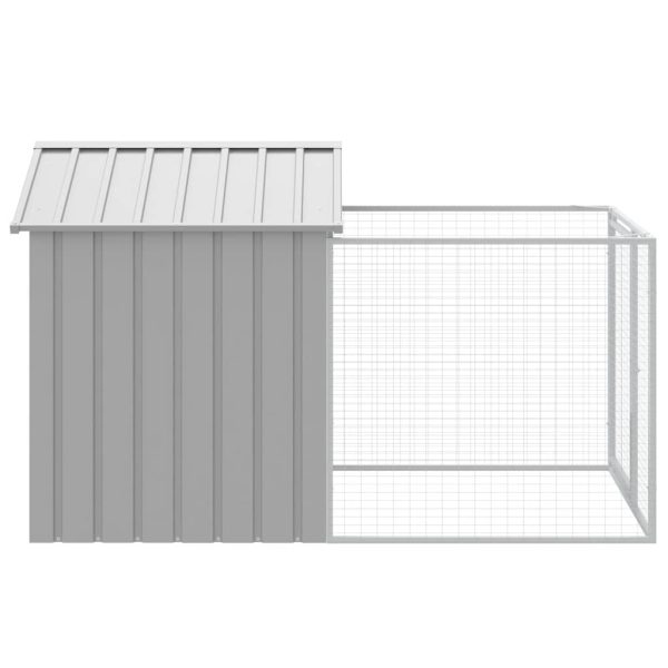 Casetta Cani Corsa Grigio Chiaro 117x201x123 Cm Acciaio Zincato - Image 4