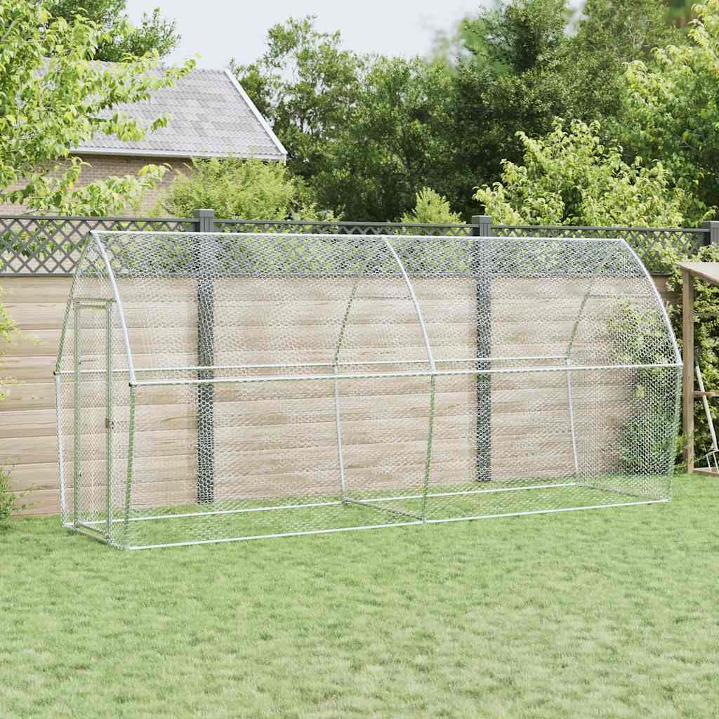 Gabbia Per Polli Argento 400x105x182 Cm In Acciaio Zincato