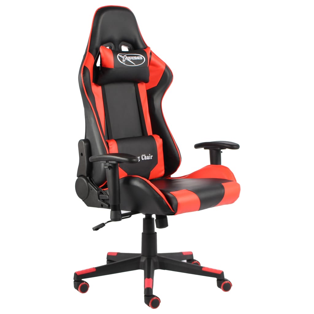 Sedia Da Gaming Girevole Rossa In Pvc
