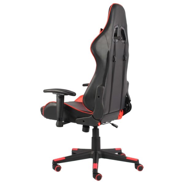 Sedia Da Gaming Girevole Rossa In Pvc - Image 4