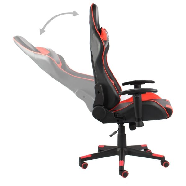 Sedia Da Gaming Girevole Rossa In Pvc - Image 6
