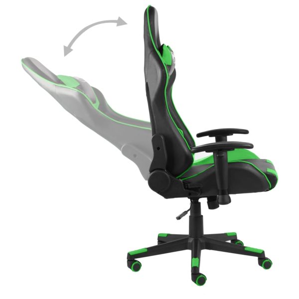 Sedia Da Gaming Girevole Verde In Pvc - Image 5