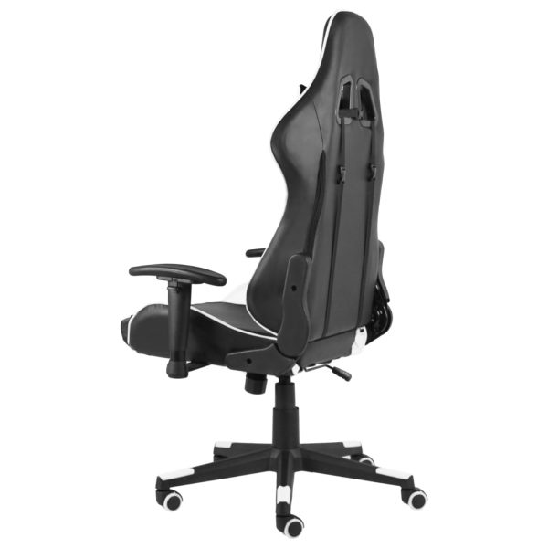 Sedia Da Gaming Girevole Bianca In Pvc - Image 3