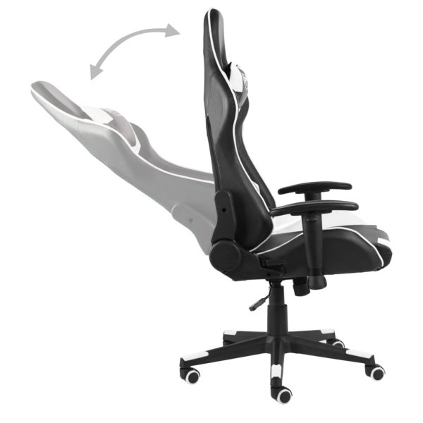 Sedia Da Gaming Girevole Bianca In Pvc - Image 4