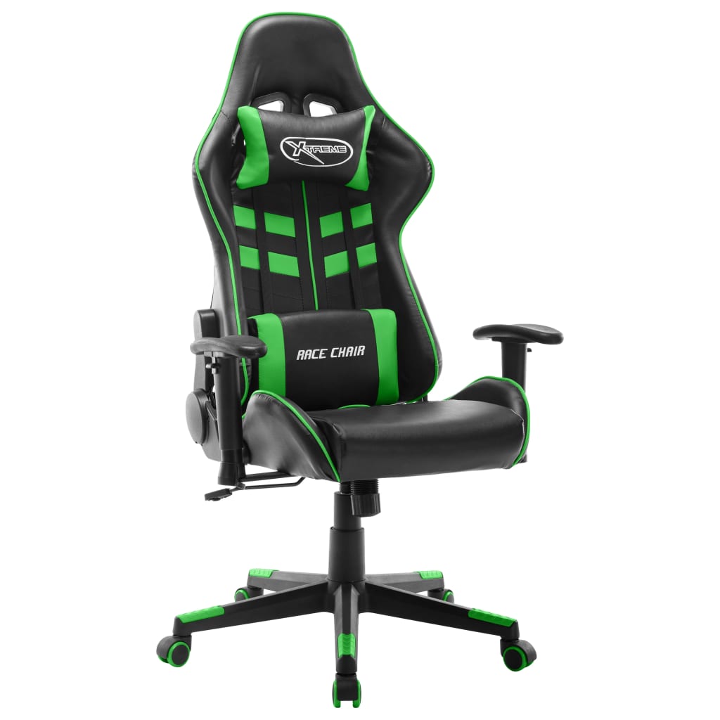 Sedia Da Gaming Nera E Verde  In Similpelle