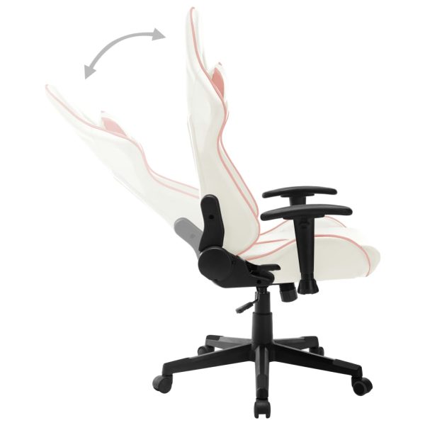 Sedia Da Gaming Bianca E Rosa In Similpelle - Image 5