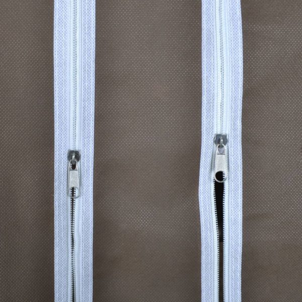 Armadio In Tessuto Con Scomparti E Aste 45x150x176 Cm Marrone - Image 6