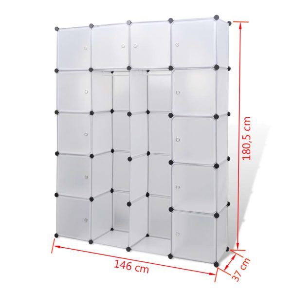 Armadietto Modulare 14 Scomparti Bianco 37 X 146 X 180,5 cm - Image 6