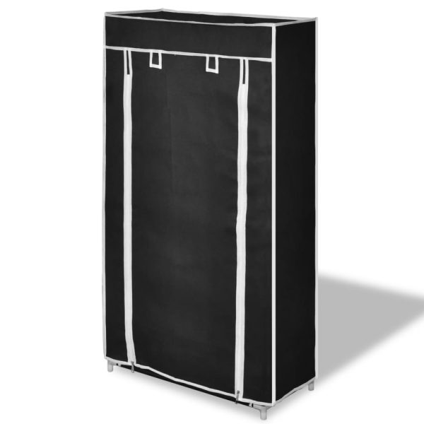Scarpiera In Tessuto Richiudibile 58 X 28 X 106 Cm Nera - Image 3