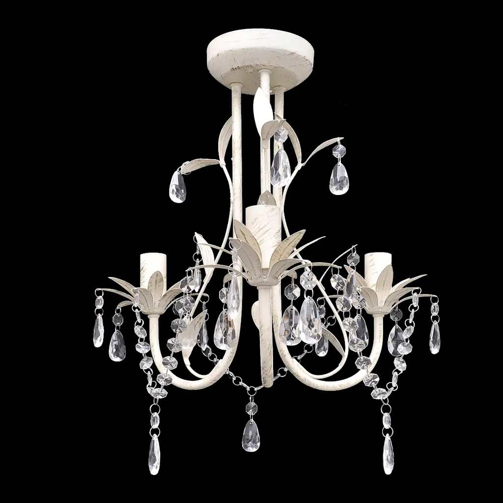 Lampadario Da Soffitto Cristallo Elegante Bianco
