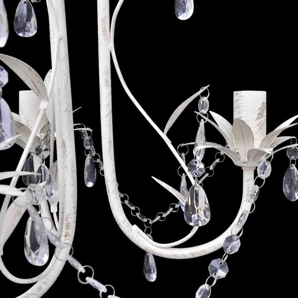Lampadario Da Soffitto Cristallo Elegante Bianco - Image 3