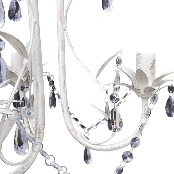 Lampadario Da Soffitto Cristallo Elegante Bianco - Image 4