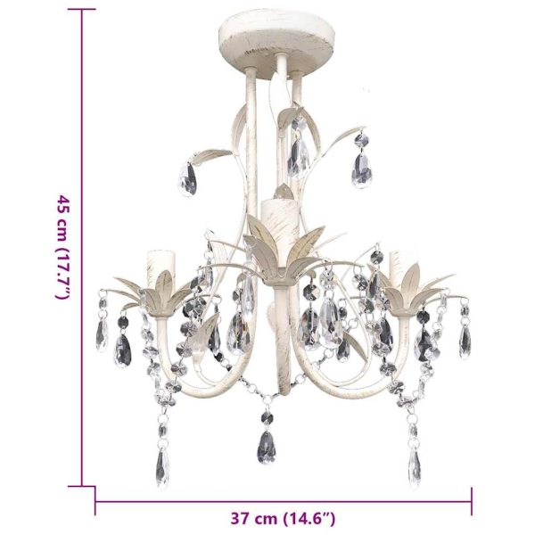 Lampadario Da Soffitto Cristallo Elegante Bianco - Image 5