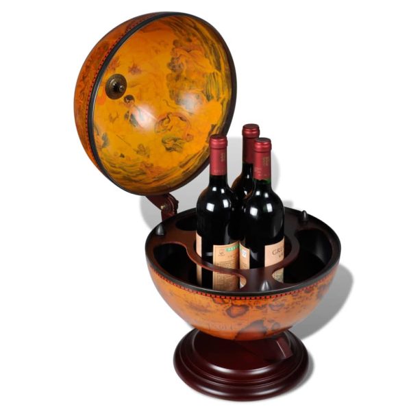 Minibar Da Tavola A Globo Supporto Per Vini In Legno Eucalipto - Image 4