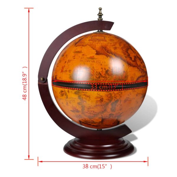 Minibar Da Tavola A Globo Supporto Per Vini In Legno Eucalipto - Image 5
