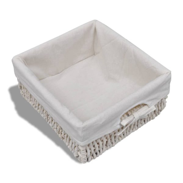 Cassapanca Bianca 62x33x42 Cm In Legno Di Paulownia - Image 6