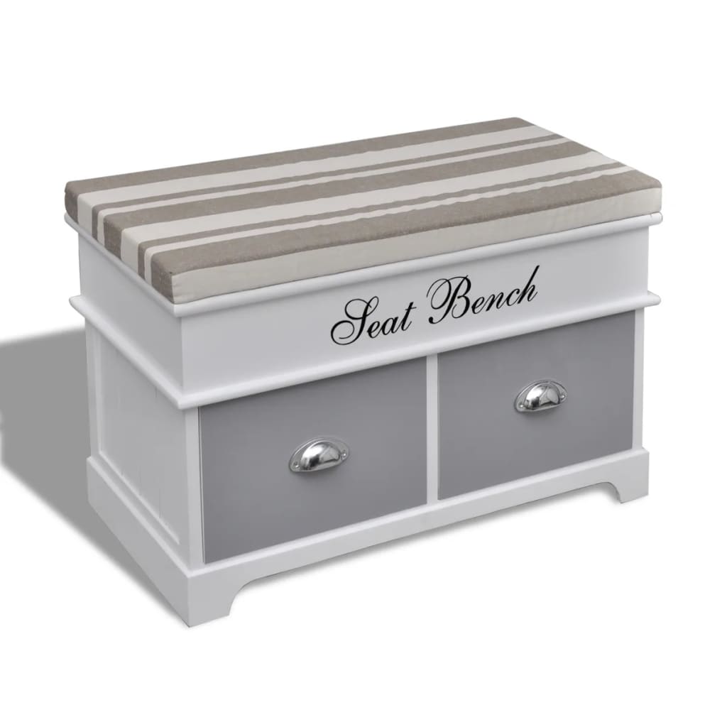Cassapanca Per Ingresso Con Cuscino Grigio E 2 Cassetti