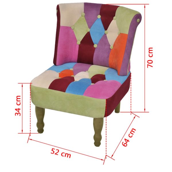 Poltrone Francesi 2 Pz Design Patchwork In Tessuto - Image 6