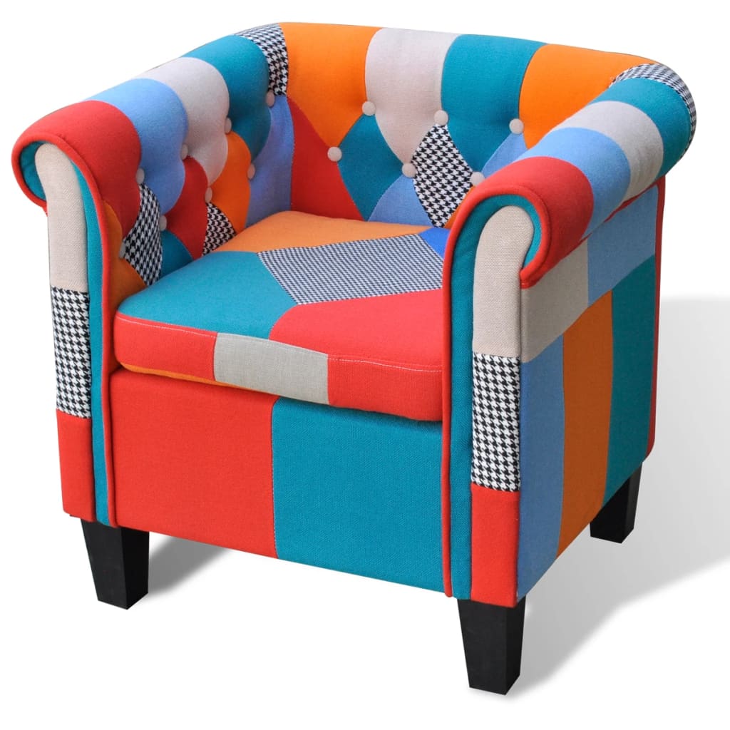 Poltrona Con Design Patchwork In Tessuto