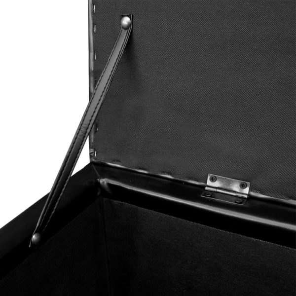 Cassapanca Lunga In Legno Nera - Image 4
