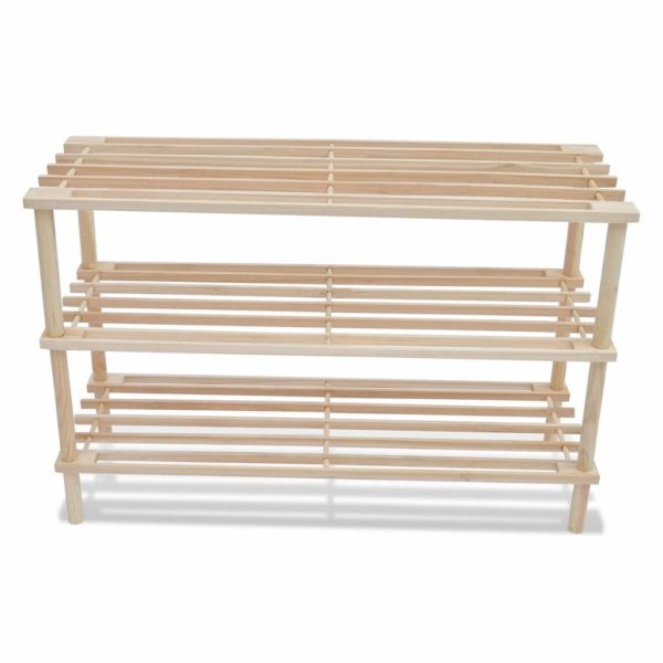 Scarpiere A 3 Livelli 2 Pz In Legno Massello Di Abete - Image 3
