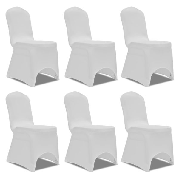 Coprisedia In Tessuto Elasticizzato Bianco Set 6 pz