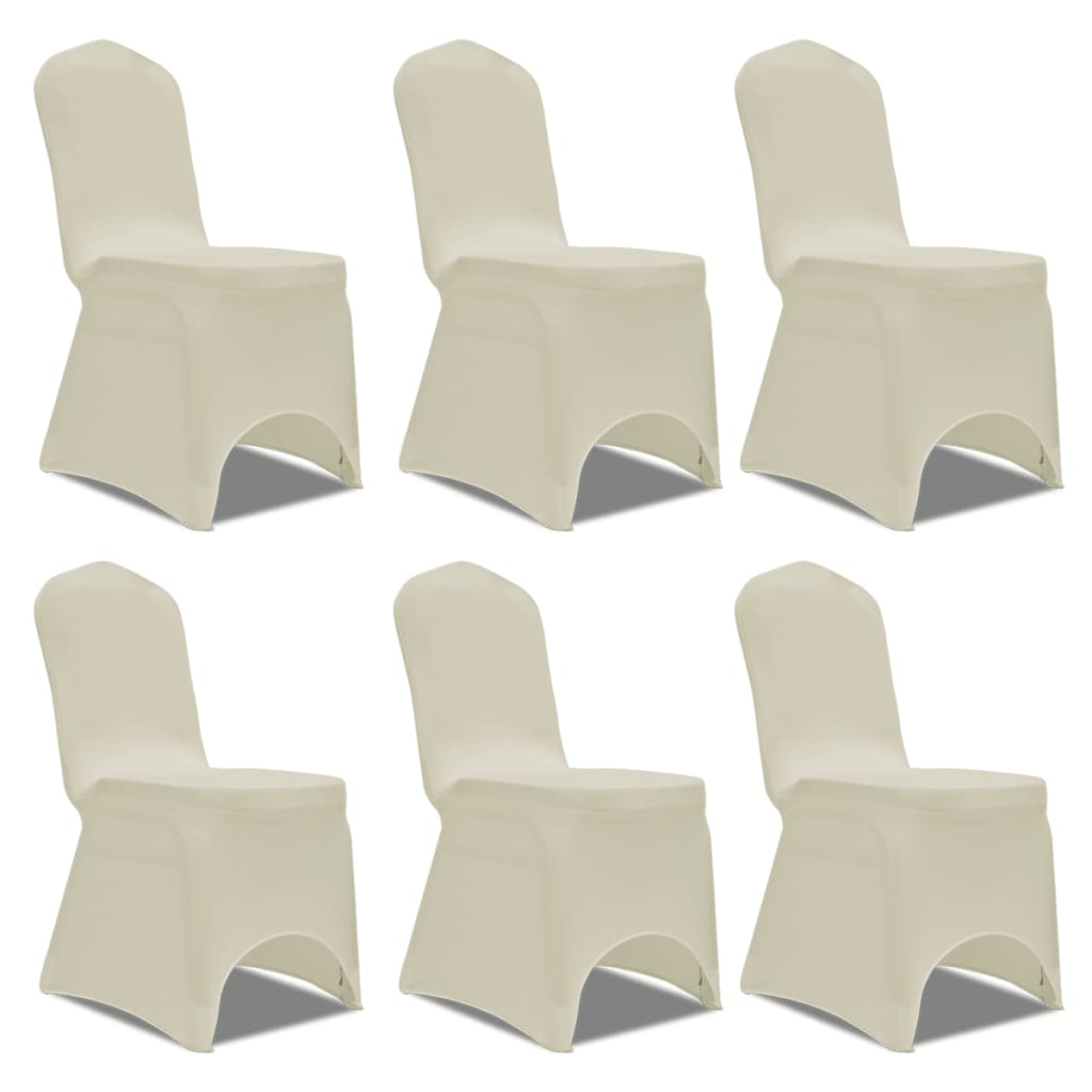 Coprisedia In Tessuto Elasticizzato Crema 6 pz