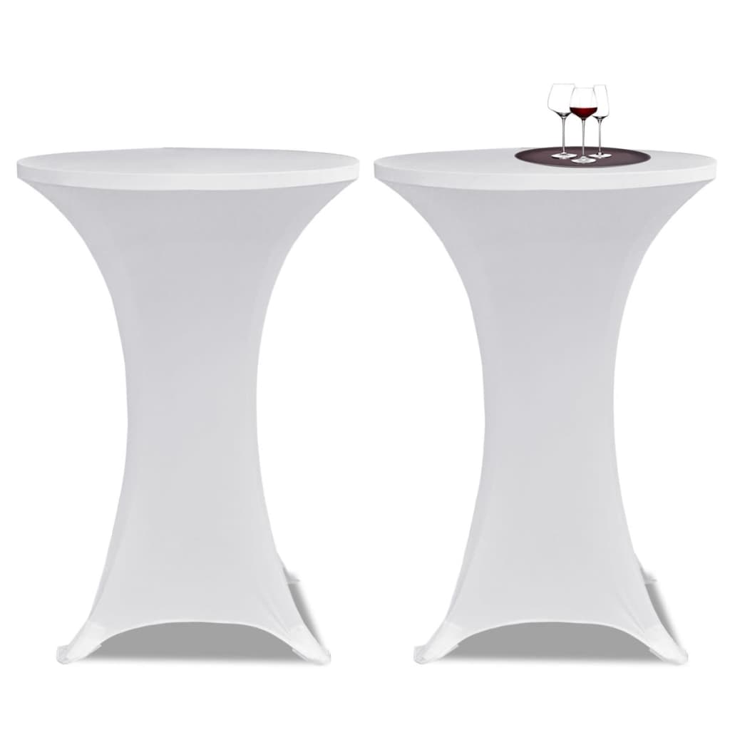 Copritavolo ?60 Cm Bianco Tessuto Elasticizzato 2 Pezzi