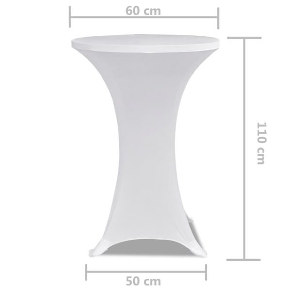Copritavolo ?60 Cm Bianco Tessuto Elasticizzato 2 Pezzi - Image 5