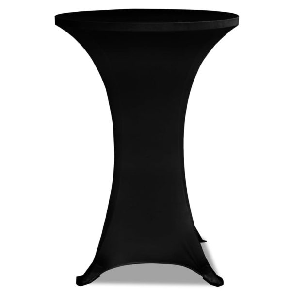 Copritavolo ?80 Cm Nero Tessuto Elasticizzato 2 Pezzi - Image 3