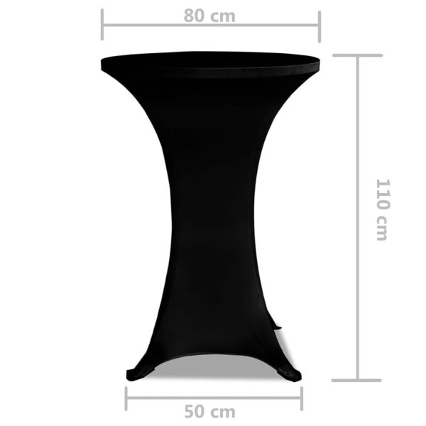 Copritavolo ?80 Cm Nero Tessuto Elasticizzato 2 Pezzi - Image 5
