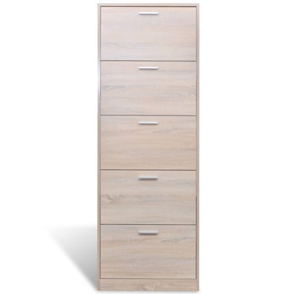 Scarpiera In Legno Effetto Rovere Con 5 Scomparti - Image 3