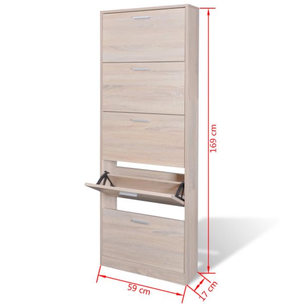 Scarpiera In Legno Effetto Rovere Con 5 Scomparti - Image 5