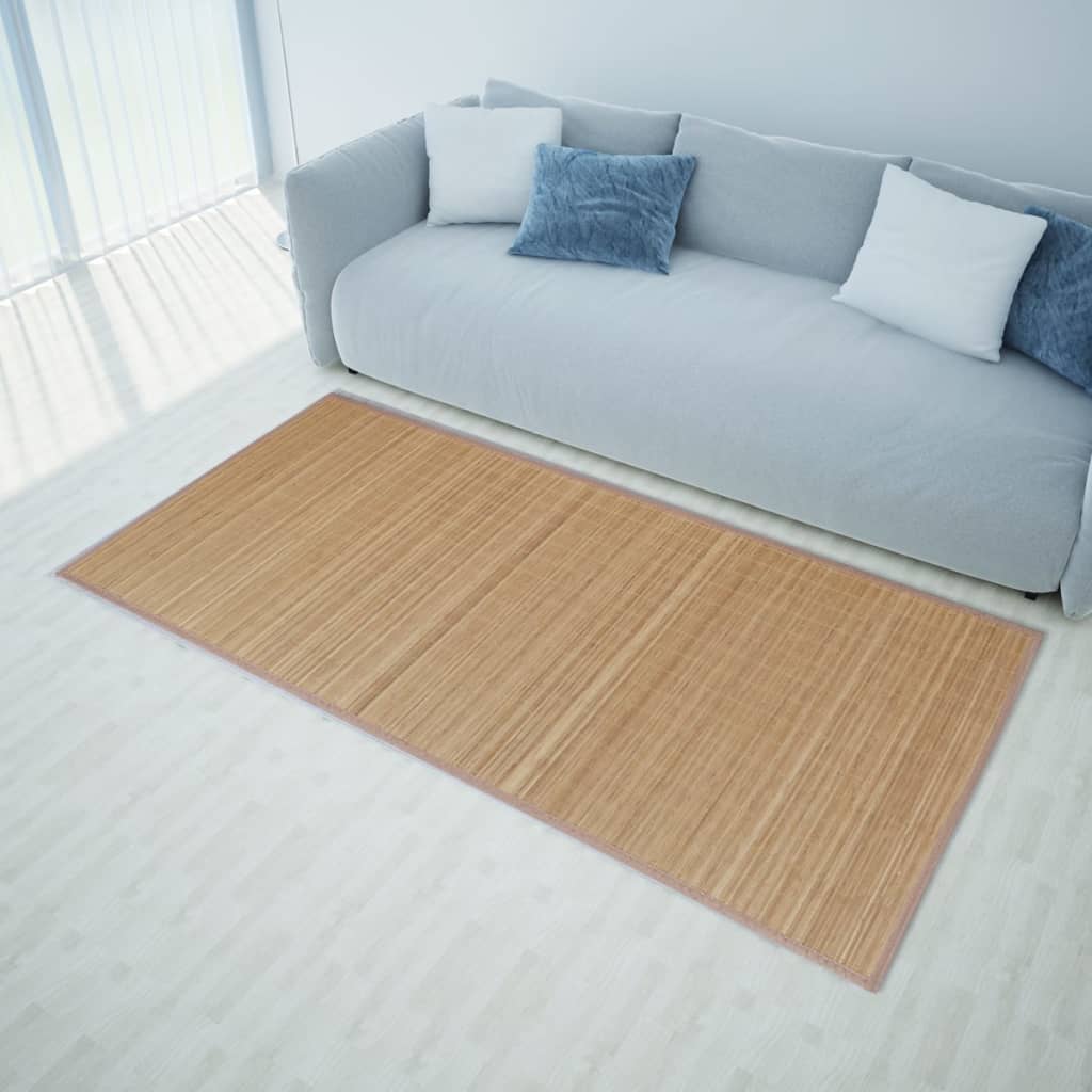 Tappeto Rettangolare In Bambù Marrone 150 X 200 cm