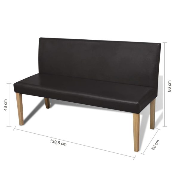 Panca 139,5 Cm Marrone Scuro In Similpelle - Image 6